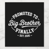 Promoted To Big Brother Finally 2026 Baby Announce ワインラベル (シングルラベル)