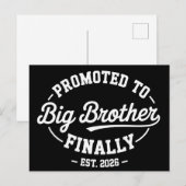 Promoted To Big Brother Finally 2026 Baby Announce 案内ポストカード (正面/裏面)
