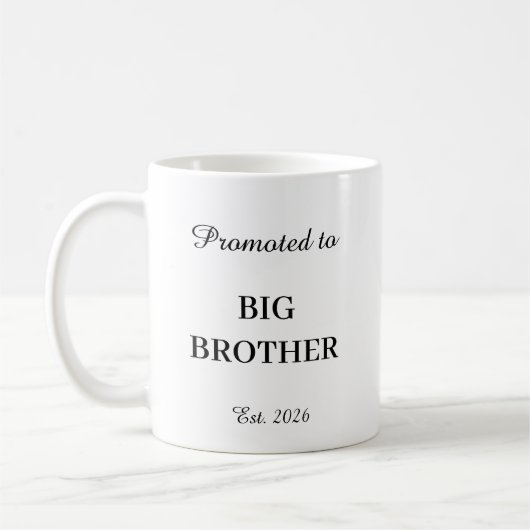 Promoted To Big Brother Mug – Pregnancy Gift コーヒーマグカップ (左)