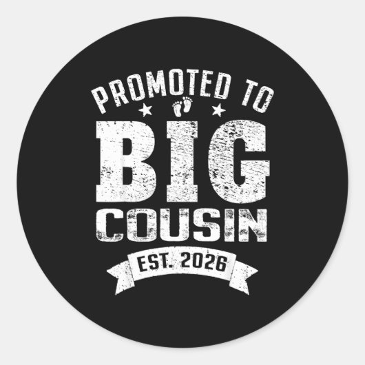 Promoted To Big Cousin 2026 Cool Cousin Baby Annou ラウンドシール (正面)