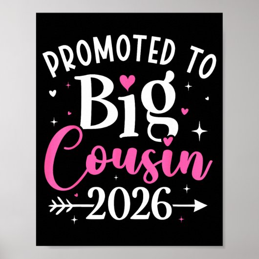 Promoted To Big Cousin 2026 Cousin Baby Announceme ポスター (正面)
