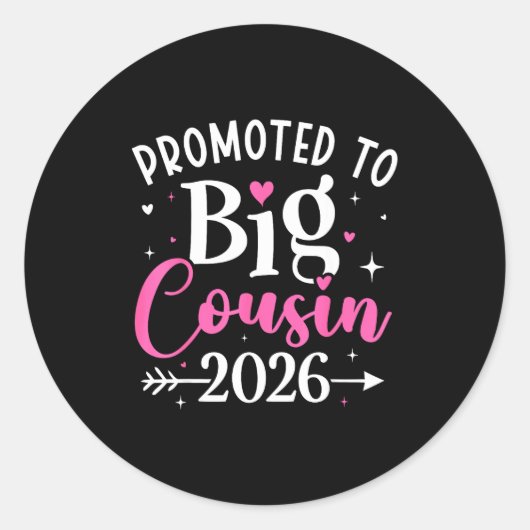 Promoted To Big Cousin 2026 Cousin Baby Announceme ラウンドシール (正面)