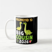 Promoted To Big Cousin 2026 Cute Dinosaur Family T コーヒーマグカップ (左)