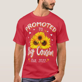 Promoted To Big Cousin EST 2022 Sunflower Mom Anno Tシャツ