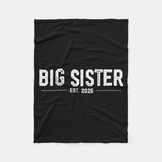 Promoted To Big Sister Est. 2026 Soon To Be Sister フリースブランケット (正面)