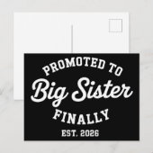 Promoted To Big Sister Finally 2026 Pregnancy Baby 案内ポストカード (正面/裏面)