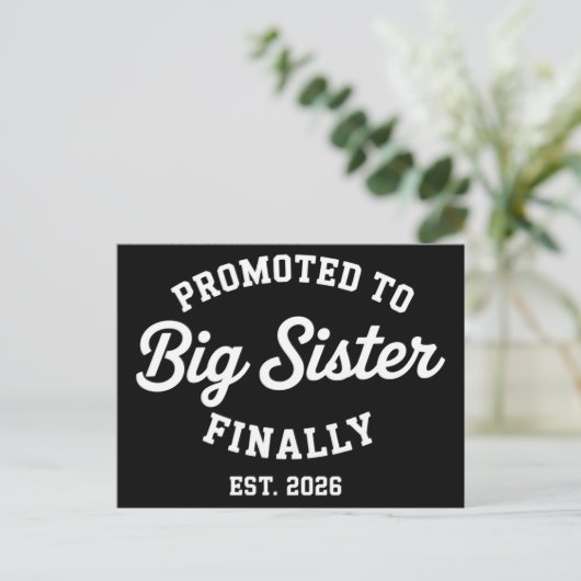 Promoted To Big Sister Finally 2026 Pregnancy Baby 案内ポストカード (スタンド正面)