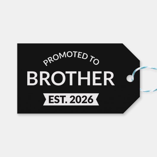 Promoted To Brother Est. 2026 II ギフトタグ (正面(横))