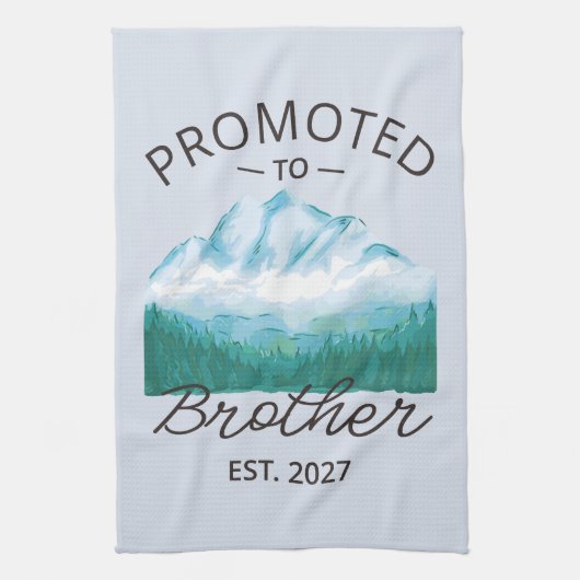 Promoted To Brother Est 2027 Big Brother VI キッチンタオル (縦)