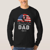 Promoted To Dad Again 2024 US Flag Father's Day Pr Tシャツ (正面)