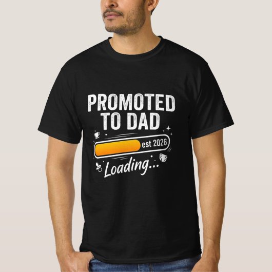 Promoted to Dad Est 2026 ローディングマイルストーン Tシャツ (正面)