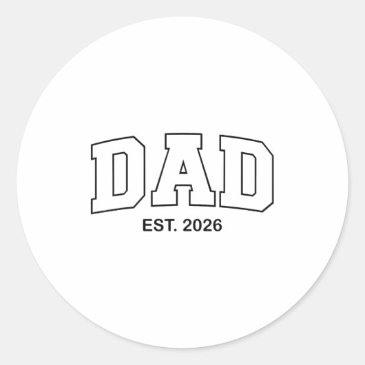 Promoted To Dad Est 2026 Daddy  ラウンドシール (正面)