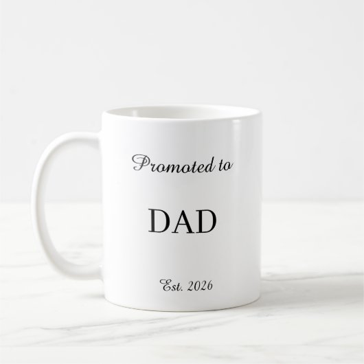 Promoted To Dad Mug – New Dad Gift Coffee Cup コーヒーマグカップ (左)