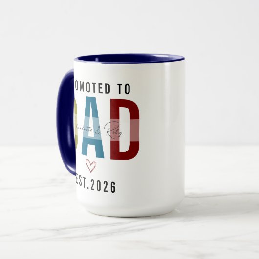 Promoted to Dad | Personalized First Father’s Day マグカップ (正面左)