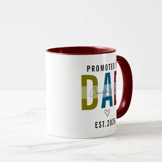 Promoted to Dad | Personalized First Father’s Day マグカップ (正面右)