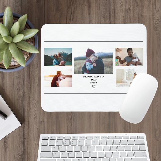 Promoted to Dad Photo Collage – Personalized  マウスパッド