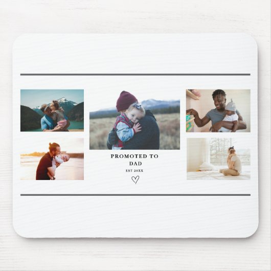 Promoted to Dad Photo Collage – Personalized  マウスパッド (正面)