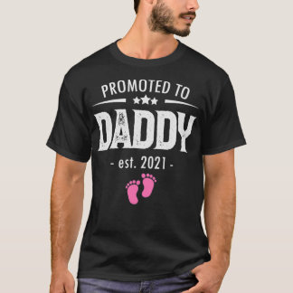 Promoted to Daddy 2021 Soon to be Dad Husband Girl Tシャツ