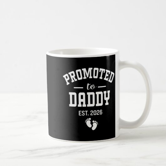 Promoted To Daddy 2026 First Time Dad Men  コーヒーマグカップ (右)