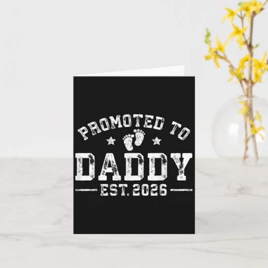 Promoted To Daddy Est 2026 1st Time Dad New Daddy  カード (黄色い花)