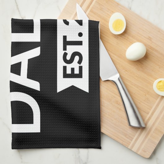 Promoted To Daddy Est. 2026 II キッチンタオル (四つ折り)