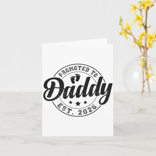 Promoted To Daddy Est 2026 Soon To Be Dad New Fath カード (黄色い花)