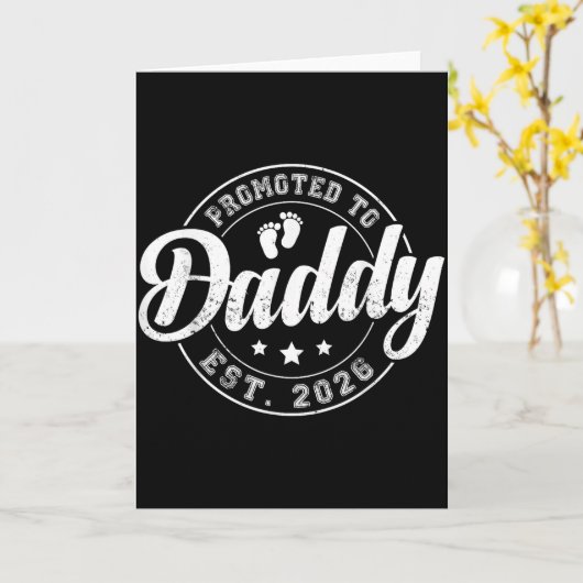 Promoted To Daddy Est 2026 Soon To Be Dad New Fath カード (黄色い花)