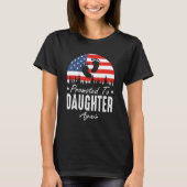 Promoted To Daughter Again 2024 US Flag Father's D Tシャツ (正面)