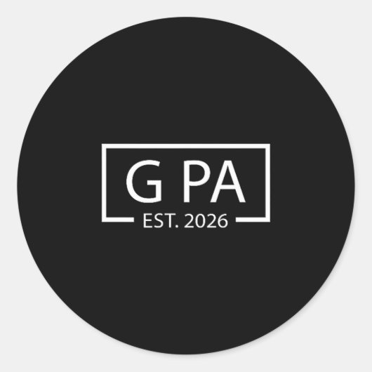 Promoted To G Pa Est 2026 Baby Announcement Cket  ラウンドシール (正面)