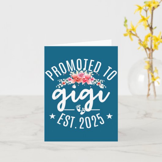 Promoted To Gigi 2025 Flower First Time New Grandm カード (黄色い花)