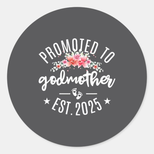 Promoted To Godmother 2025 Flower First Time New G ラウンドシール (正面)