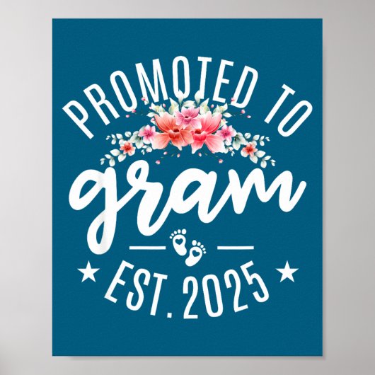 Promoted To Gram 2025 Flower First Time New Grandm ポスター (正面)