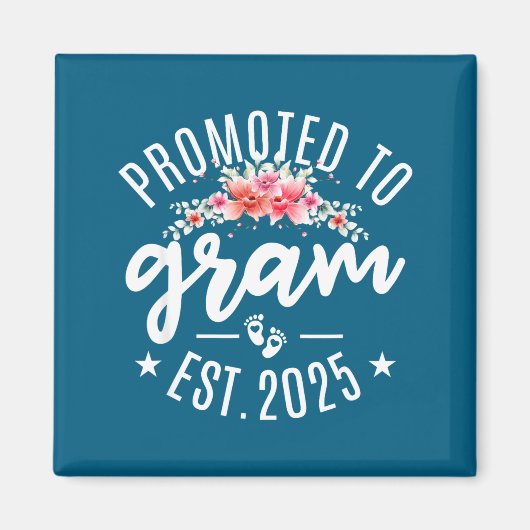 Promoted To Gram 2025 Flower First Time New Grandm マグネット (正面)