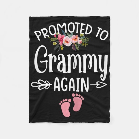 Promoted To Grammy Again Shirt Flower New Grammy フリースブランケット (正面)