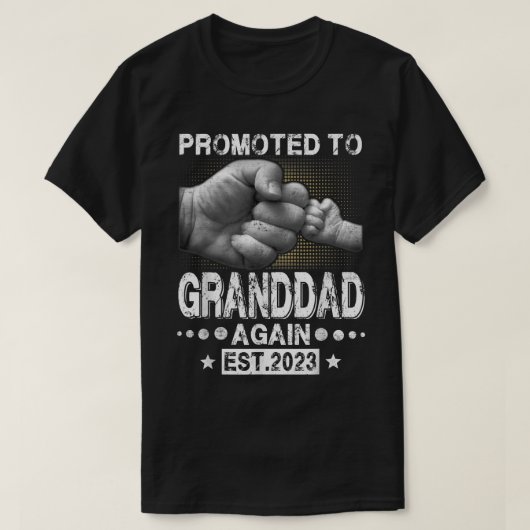 Promoted To Granddad Again Est 2023 Pregnancy Anno Tシャツ (デザイン正面)