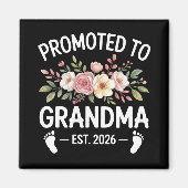 Promoted to Grandma 2026 First Time Nana Floral マグネット (正面)