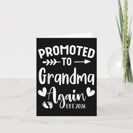Promoted To Grandma Again 2026 Cute Family Pregnan カード (正面)