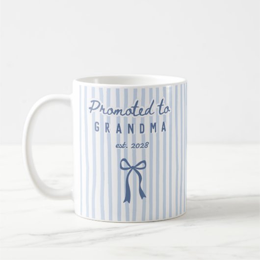 Promoted to Grandma Coquette Striped Name Mug Gift コーヒーマグカップ (左)