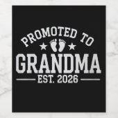 Promoted to Grandma est. 2026 Grandparents Baby  ワインラベル (シングルラベル)