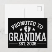 Promoted to Grandma est. 2026 Grandparents Baby  案内ポストカード (正面/裏面)