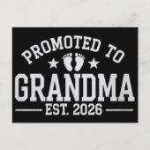 Promoted to Grandma est. 2026 Grandparents Baby  案内ポストカード (正面)