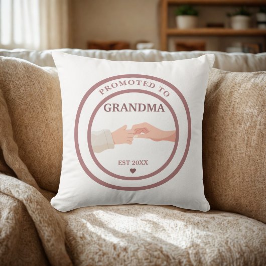 Promoted to Grandma Est. 20XX Throw Pillow クッション