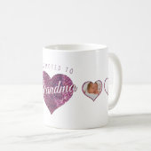 Promoted to Grandma faux sparkle pink photo コーヒーマグカップ (正面右)