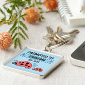 Promoted to Grandma ladybugs blue キーホルダー (側面)