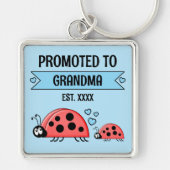 Promoted to Grandma ladybugs blue キーホルダー (正面)
