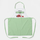 Promoted to grandma ladybugs green エプロン (正面)