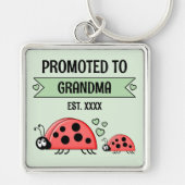 Promoted to Grandma ladybugs green キーホルダー (正面)