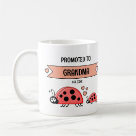 Promoted to grandma ladybugs peach コーヒーマグカップ