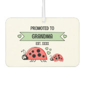 Promoted to grandma ladybugs photo green カーエアーフレッシュナー (正面)