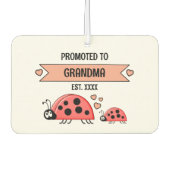 Promoted to grandma ladybugs photo peach カーエアーフレッシュナー (正面)